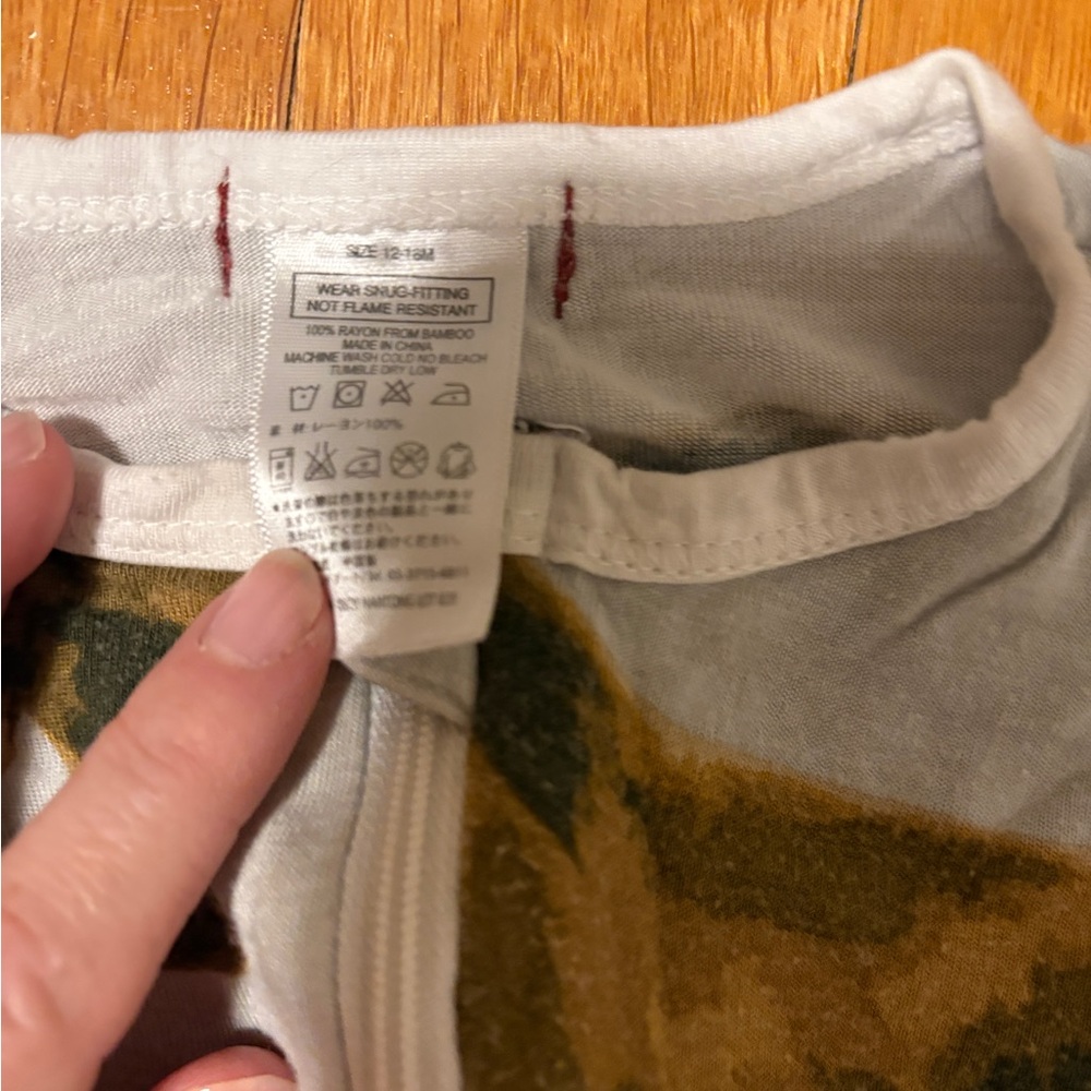Milkbarn Bear Print Footed zipper pajamas - Picture 3 of 5